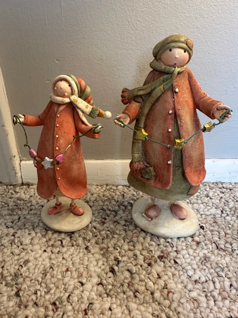 Two vintage holiday/winter figurines